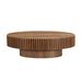 Modern Handcraft Drum Coffee Table Length 43.7 Inch Ellipse Coffee Table For Living Room,Oval Small Coffee Table With Sturdy Pedestal_maomaolike.com