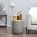 Round Side Table, Lightweight Accent Table With Concrete Finish, Nightstand With 4 Adjustable Feet For Indoor, Outdoor, Light Grey_maomaolike.com