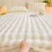 Thickened Bubble Bunny Plush Single Piece Winter Cover Bed Sheet Milk Coral Fleece Mattress Protector_maomaolike.com
