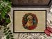 Golden Retriever Christmas Flowers Doormat Front Door Mat Indoor Outdoor Rugs For Entryway, Non Slip Washable Low Pile, 24H X 36W_maomaolike.com