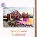 Red Steel Bridge Themed Painting Poster, Vibrant Hand-drawn Scenic Poster, Riverside Bridge With Sunset Reflection Artwork Suitable For Home And_maomaolike.com