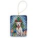 Pit Bull Terrier Christmas Reindeer Porcelain Ornament Christmas Tree Hanging Decorations For Home Christmas Holiday, Rectangle, Gift, Multicolor_maomaolike.com