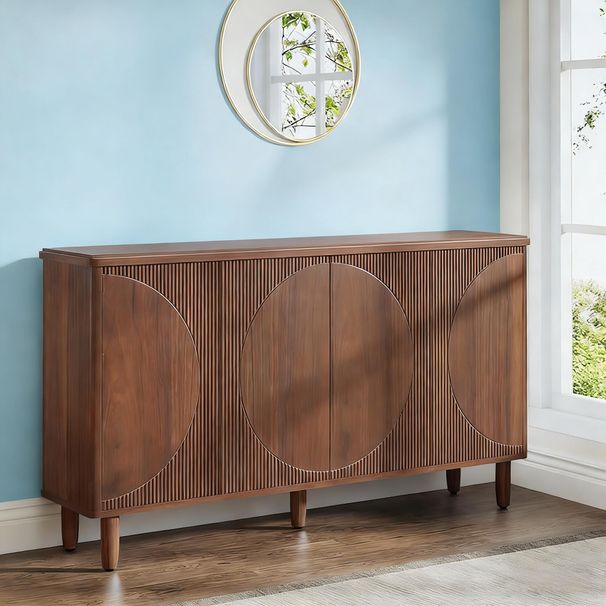 Sideboard Buffet, White Credenza Storage Cabinet With Doors_maomaolike.com