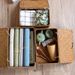 Pugou Rolling Ball 2 Desktop Organizer Woven Non-Rattan Covered Storage Creative Packaging Box For Cosmetics_maomaolike.com
