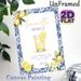 Limoncello Spritz Cocktail Painting Poster, Watercolor Style With Blue Tile Border & Fresh Lemon Elements Poster, Displays Drink Recipe, Ideal For_maomaolike.com