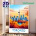Toronto Autumn Cityscape Painting Poster, Vibrant Illustration-style Warm-toned Skyline Poster, Scenic Artwork With Iconic Tower & Fall Foliage, Ideal_maomaolike.com