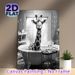 Giraffe Bathtub Themed Painting Poster, Monochrome Whimsical Animal Scene Poster, Playful Humorous Design, Ideal Wall Decor For Bathroom And Living_maomaolike.com