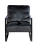 Mid Century Modern Accent Chair With Square Metal Frame And Plush Velvet Upholstery, Durable Armchair For Living Room, Bedroom, Home Office - Black_maomaolike.com