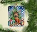 Redbone Coonhound Christmas Reindeer Porcelain Ornament Christmas Tree Hanging Decorations For Home Christmas Holiday, Rectangle, Gift, Multicolor_maomaolike.com