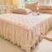 Pure Three-Piece Princess Style Full Cotton Single Piece Non-Slip Bed Sheet Set With Skirt Edge Dust Cover_maomaolike.com
