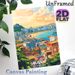 Busan South Korea Cityscape Painting Poster, Warm-toned Vibrant Coastal Urban Scene Poster, Charming Harbor & Mountain Skyline To Add Urban Flair_maomaolike.com