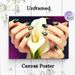 Nail Art & Calla Lily Painting Poster, Elegant Glossy Dark Green Nail Art With Gold Foil Accents & White Calla Lily Poster, Stylish Decorative Piece_maomaolike.com