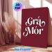 Grá Mór Typography Painting Poster, Deep Burgundy Background With White Ornate Script Poster, Stylish Wall Decor For Living Room, Bedroom_maomaolike.com