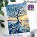 Beach Swirl Tree Painting Poster, Vibrant Swirly Artistic Tree With Sunset Beach Scene Poster, Eye-catching Decorative Piece Ideal For Living Room_maomaolike.com