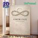 Amor Fati Themed Painting Poster, Vintage Embossed Laurel Wreath & Text Art Poster, Sophisticated Philosophical Wall Decor For Living Room, Study_maomaolike.com