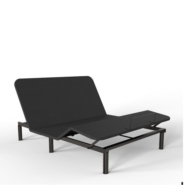 Black Dual-motor Adjustable Electric Bed , With 9-key Remote Control , Easy Assembly,Queen Size Bed Frame_maomaolike.com