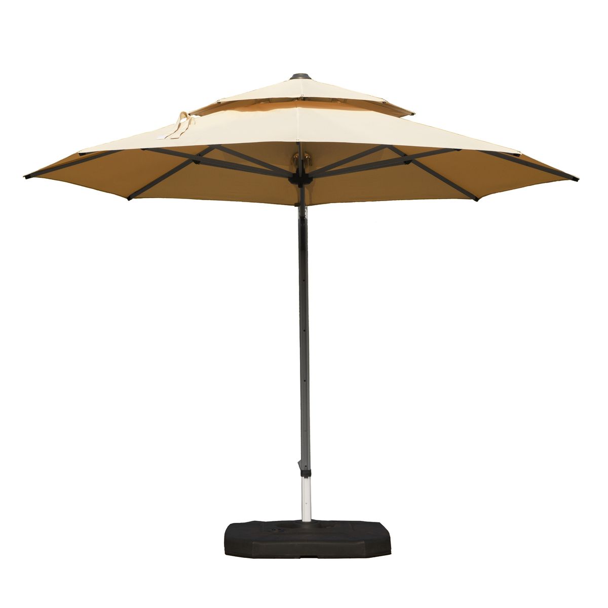 Round Cantilever Umbrella With Center Pole, Beige Base Not Included_maomaolike.com