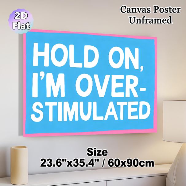 Slogan Typography Painting Poster, Vibrant Bold Text Style Poster, Relatable Humorous Message Ideal For Bedroom, Home Office Decor_maomaolike.com
