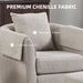 Swivel Accent Chair With Ottoman Set, Modern Chenille Barrel Armchair With Removable Back Pillow & 2 Armrest Covers For Living Room, Bedroom, Office, Gray_maomaolike.com