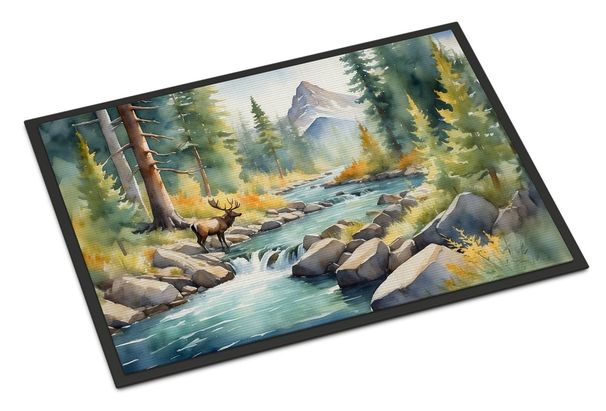 Mountain Stream Doormat Front Door Mat Indoor Outdoor Rugs For Entryway, Non Slip Washable Low Pile, 24H X 36W_maomaolike.com