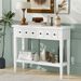 Rustic Console Table With Open Shelf,Rubber Wood Legs,Ideal For Entryways,Living Rooms,and Hallways_maomaolike.com