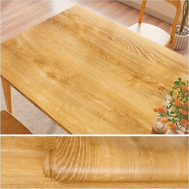 45cm*2000cm Natural Oak Wood Grain Peel And Stick Wallpaper, Waterproof Self Adhesive Wall Covering For Furniture Cabinets And Walls_maomaolike.com