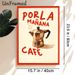 Coffee Themed Painting Poster, Vintage Retro Style Poster With Moka Pot & Spanish Coffee Slogan, Warm Decorative Piece Ideal For Kitchen, Café And_maomaolike.com