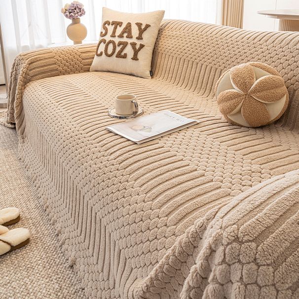 Soft & Cozy Fleece Sofa Cover Blanket - Reversible Stretchable Slipcover For Living Room Couch, Universal Fit, Washable,_maomaolike.com