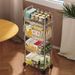 Transparent Acrylic Small Trolley Bathroom Storage Rack Bedside Snack Floor Mobile Multi-layer Cosmetic Organizer Shelf_maomaolike.com