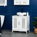 White Bathroom Under Sink Cabinet Vanity Unit With Adjustable Shelf Space Saver_maomaolike.com