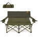 Oversized Camping Chair Folding Loveseat Camping Couch With Cup Holders & Thick Padding_maomaolike.com