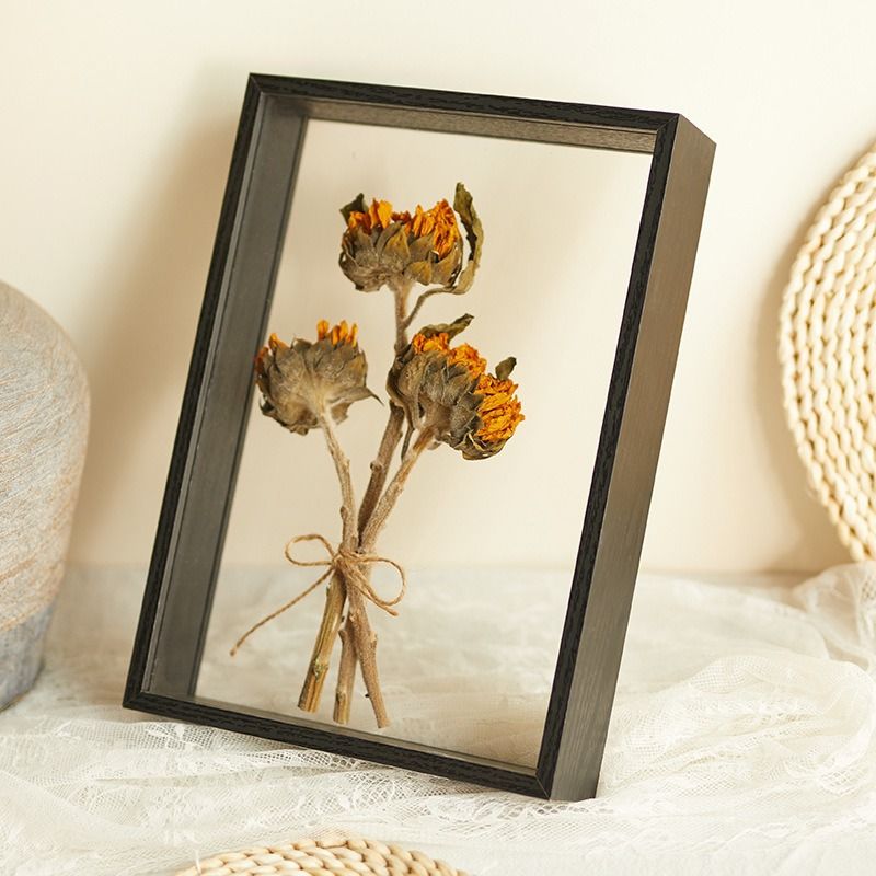 Dried Photo Double-Sided Transparent Hollow Display Creative Handmade DIY 3D Rose Eternal Flower Empty Frame_maomaolike.com