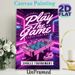 Table Football Themed Painting Poster, Neon Cyber-style Vibrant Table Football Scene Poster, Eye-catching Gaming Decor Ideal For Game Rooms And_maomaolike.com
