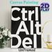 Ctrl Alt Del Typographic Painting Poster, Minimalist Bold Monochrome Text Poster, Sleek Eye-catching Typographic Decor Ideal For Home Office_maomaolike.com