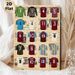 Classic Football Jerseys Painting Poster, Vintage-style Retro Football Players' Jerseys Collage Poster, Nostalgic Sports-themed Decor Ideal For Living_maomaolike.com