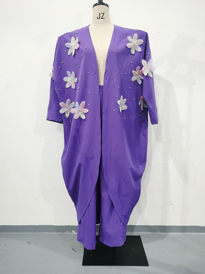 Women's Clothing Commuter Long Sleeve Two piece Suit Three dimensional Butterfly Decoration Thin Breathable_maomaolike.com