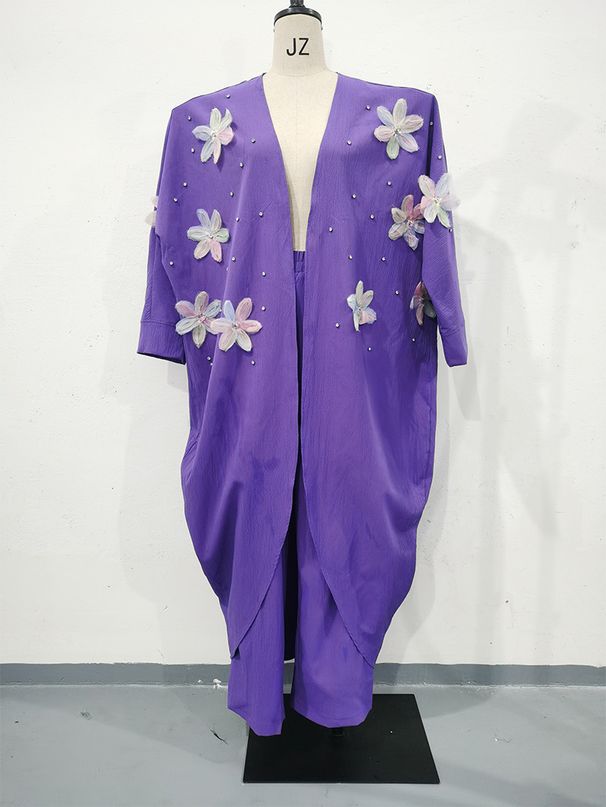 Women's Clothing Commuter Long Sleeve Two piece Suit Three dimensional Butterfly Decoration Thin Breathable_maomaolike.com