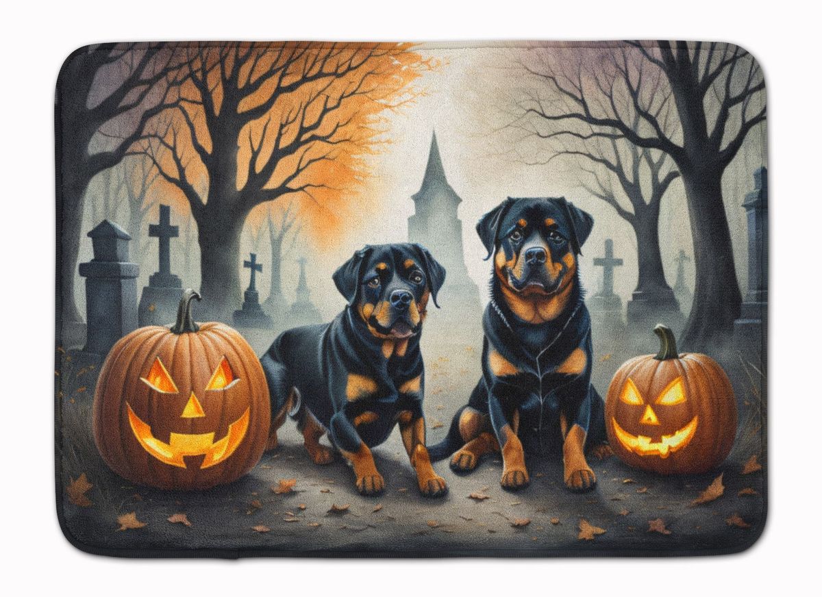 Rottweiler Spooky Halloween Memory Foam Kitchen Mat Machine Washable Anti-Fatigue Mat Cushion Comfort Bath Mat Or Kitchen Rug_maomaolike.com