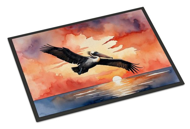 Pelican Fiery Sunset Doormat Front Door Mat Indoor Outdoor Rugs For Entryway, Non Slip Washable Low Pile, 24H X 36W_maomaolike.com