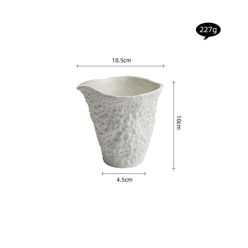 Rock Pattern Steak White Ceramic Jug Sauce Coffee Small Pot Milk Jar Mixing Cup_maomaolike.com