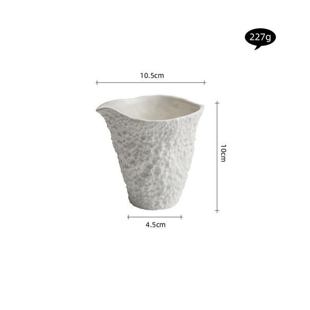Rock Pattern Steak White Ceramic Jug Sauce Coffee Small Pot Milk Jar Mixing Cup_maomaolike.com