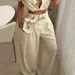 Women's fashion solid color lapel sexy sleeveless top casual pants suit_maomaolike.com