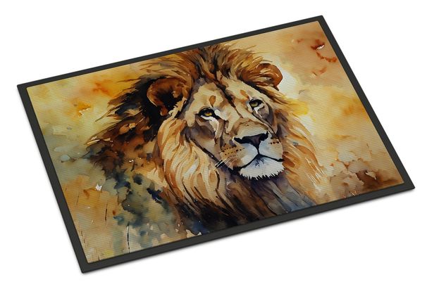 Lion Doormat Front Door Mat Indoor Outdoor Rugs For Entryway, Non Slip Washable Low Pile, 24H X 36W_maomaolike.com