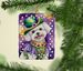 Bichon Frise King Of Mardi Gras Porcelain Ornament Christmas Tree Hanging Decorations For Home Christmas Holiday, Rectangle, Gift, Multicolor_maomaolike.com