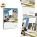 Modern Architecture Painting Poster, Sleek Minimalist Geometric House With Neat Garden Poster, Contemporary Clean Visual Suitable For Living Room_maomaolike.com