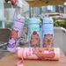800ML Kids Sippy Capybara Cartoon With Straws Leakproof Bottle Outdoor Portable Children's Plastic Water Cup_maomaolike.com