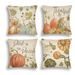 4Pcs Fall Pillow Covers Pumpkin Pick Of The Patch Thankful Pattern Autumn Throw Pillow Covers Thanksgiving Watercolour Farmhouse Pillowcase For Home Sofa Couch_maomaolike.com