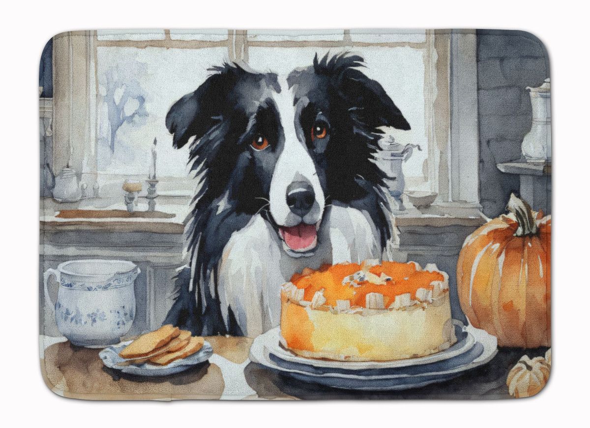 Border Collie Fall Kitchen Pumpkins Memory Foam Kitchen Mat Machine Washable Anti-Fatigue Mat Cushion Comfort Bath Mat Or Kitchen Rug_maomaolike.com