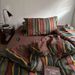 Wholesale INS Japanese Simple Striped Jacquard Four-Piece Vintage Style Full Yarn-Dyed Washed Cotton 4-Piece Set_maomaolike.com