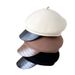 Hot Sale High quality fashion leather brim beret Australian wool newsboy British knight hat Women's street cap_maomaolike.com
